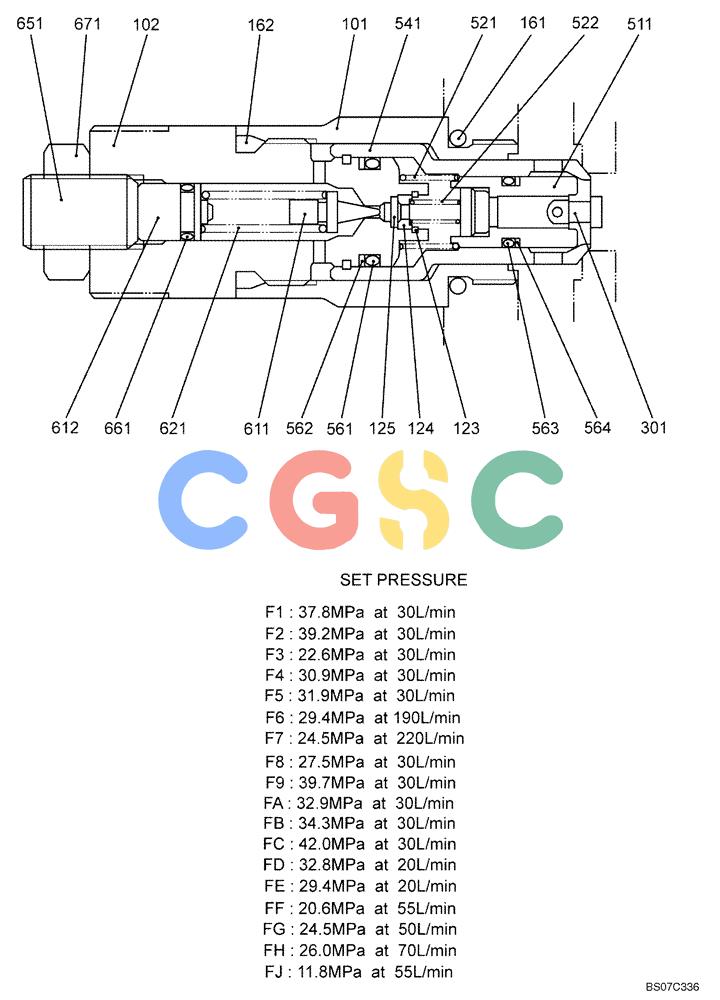 纽荷兰零件查询(E175B) - CRAWLER EXCAVATOR TIER 3 (NA) - N7DA16301 - (5/07-) (08-06[00]) - VALVE ASSY, PORT RELIEF (YN22V00002F1) New Holland Constructuion