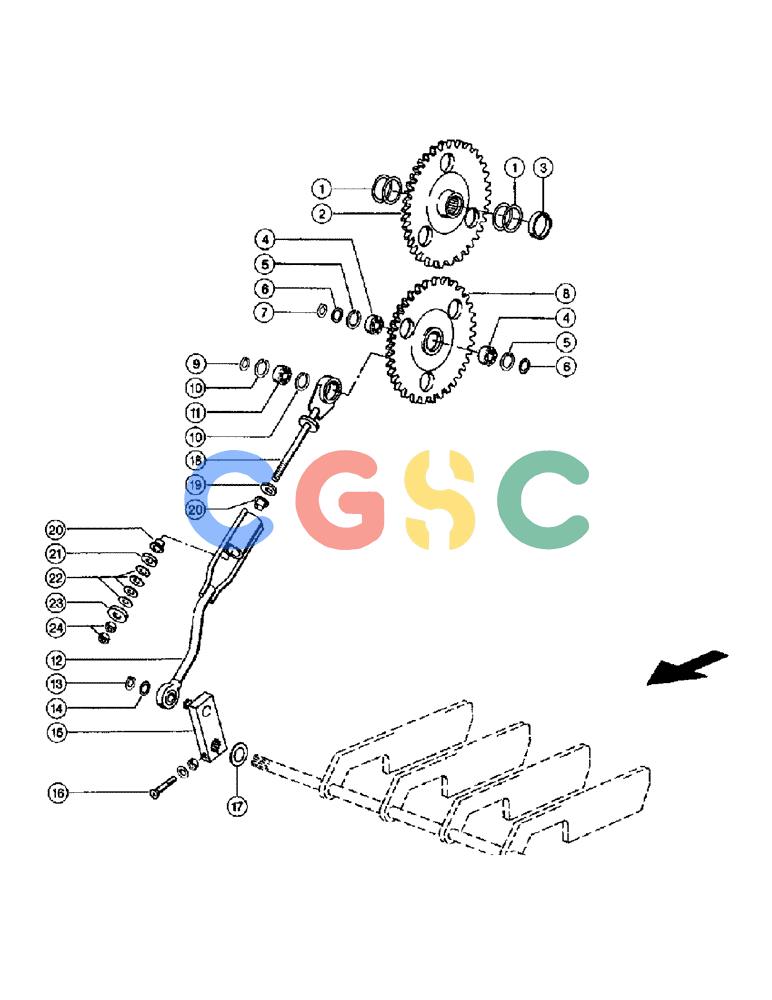 凯斯零件查询(110) - CASE IH QUADROBALE BALER (1/96-12/98) (014[A]) - GRID DRIVE, FROM SERIAL NO. 04400305 Case Agriculture