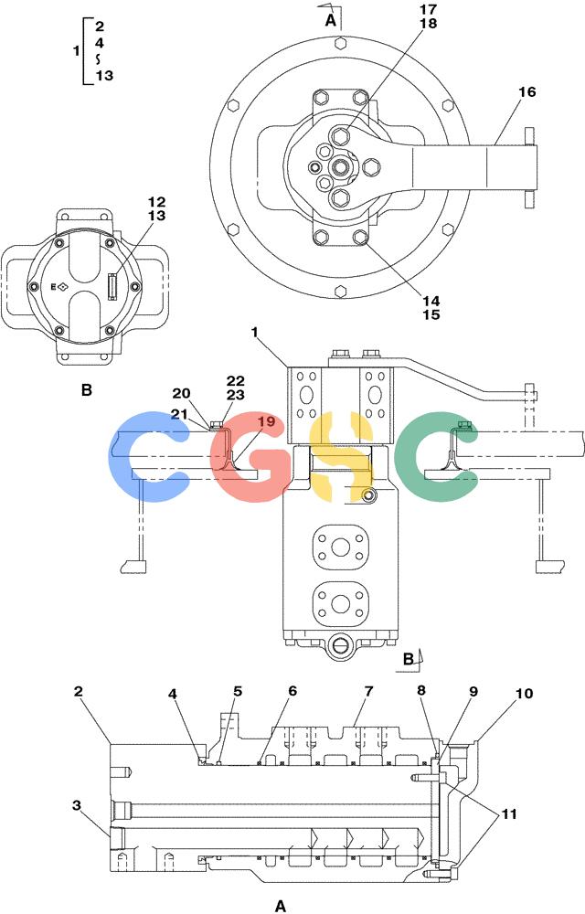 纽荷兰零件查询(E805) - CRAWLER EXCAVATOR (1/05-) (07-005-00[01]) - SWING JOINT New Holland Constructuion