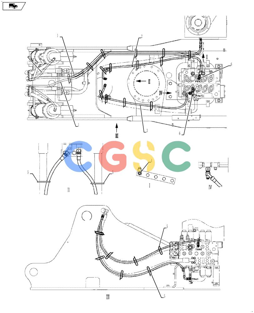 纽荷兰零件查询(E175B) - CRAWLER EXCAVATOR - TIER 3 (ROPS CAB) ASN NBDA17800 (6/13-) (01-030[00]) - CONTROL LINES, VALVE (SAFETY) New Holland Constructuion