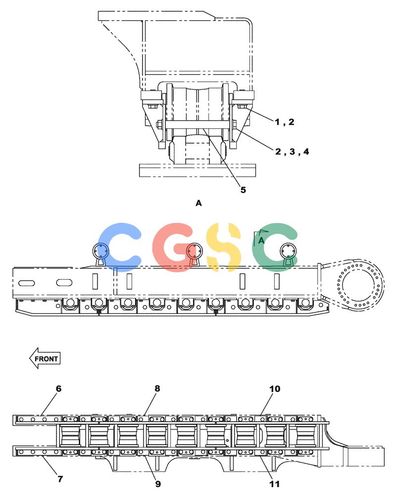 纽荷兰零件查询(E805) - CRAWLER EXCAVATOR TIER 3 (7/06-) (05-010-00[01]) - GUIDE, CHAIN (OPTIONAL) New Holland Constructuion