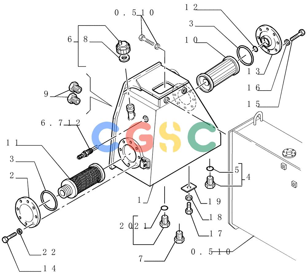 纽荷兰零件查询(DC180.B) - CRAWLER DOZER TIER 2 (3/03-) (3.444[01]) - OIL TANK New Holland Constructuion