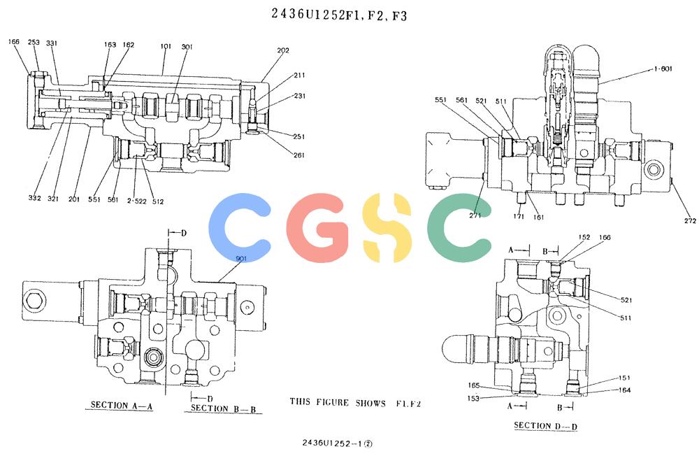 神钢零件查询(K907LC) - MARK II EXCAVATOR BTW YQU0001 - YQU0400 (1/87-12/03) (11-010[01]) - VALVE ASSY, CONTROL (SWING) Kobelco
