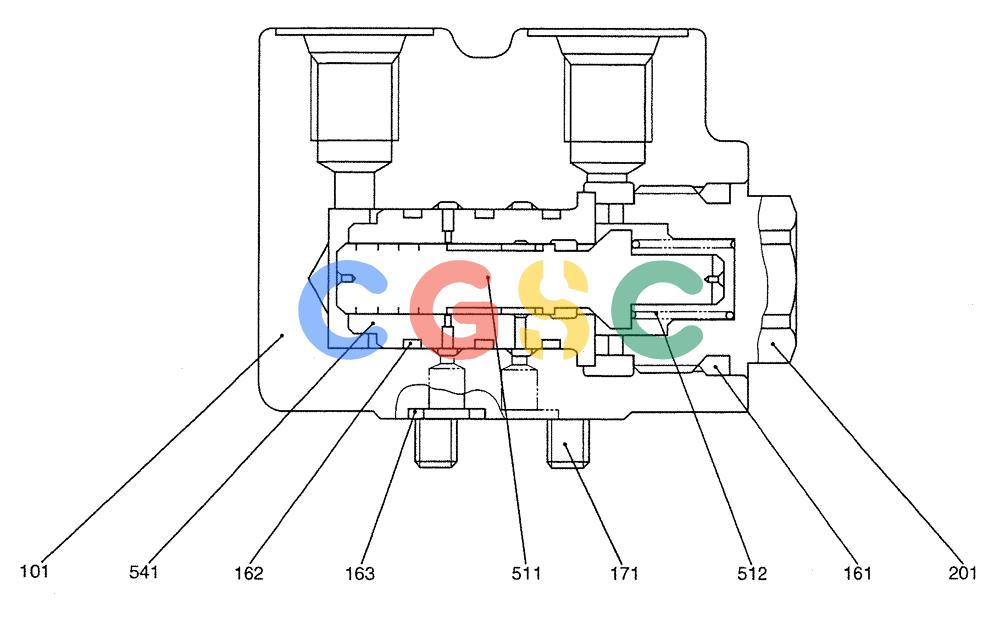 纽荷兰零件查询(E200SRLC) - CRAWLER EXCAVATOR BTW LA04-01506 - LA04-01625 (07-048) - VALVE ASSY, LOCK New Holland Constructuion