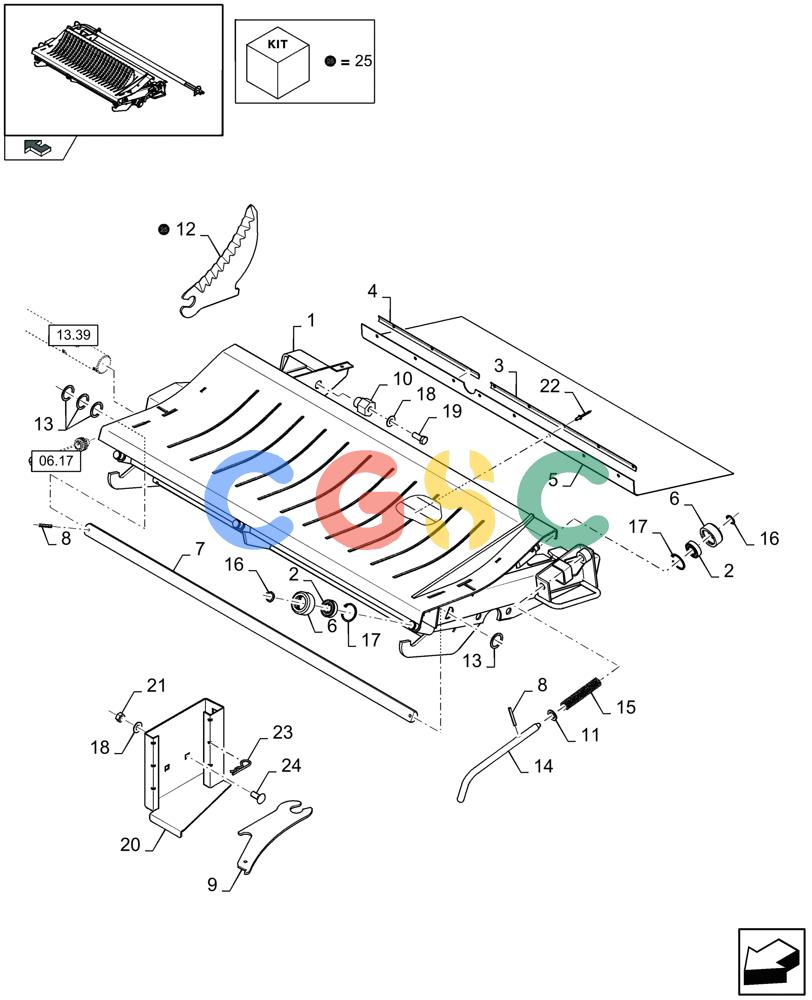 凯斯零件查询(LB433R) - BIG RECTANGULAR BALER 'ROTOR CUTTER' (9/08-12/12) (13.38[01]) - KNIFE DRAWER MEDIUM CUT, KNIVES Case Agriculture