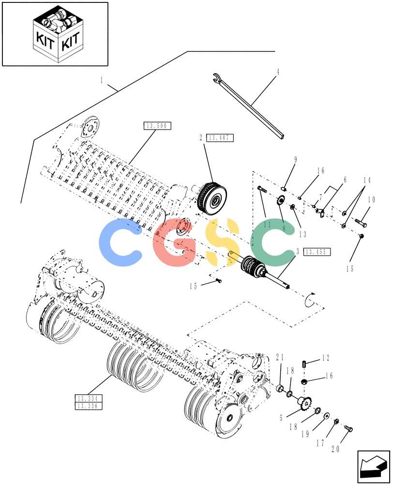 凯斯零件查询(RBX453) - CASE IH ROUND BALER (9/05-12/06) (18.32) - RATCHET CLUTCH KIT Case Agriculture