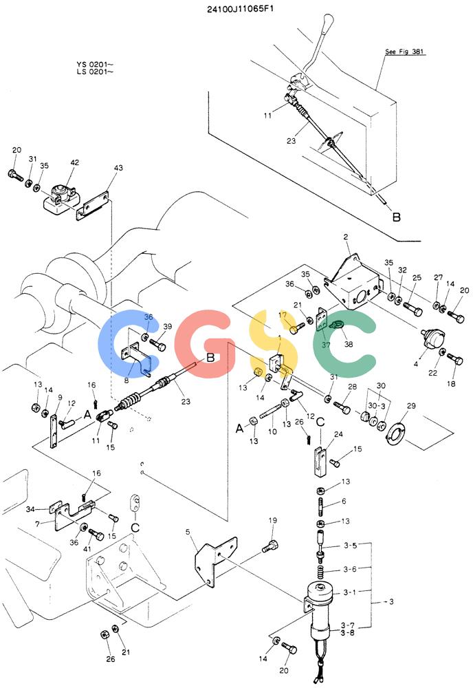 神钢零件查询(K916LC) - MARK II EXCAVTOR ASN YS0201 (1/89-12/03) (05-008) - CONTROL ASSY, ENGINE Kobelco