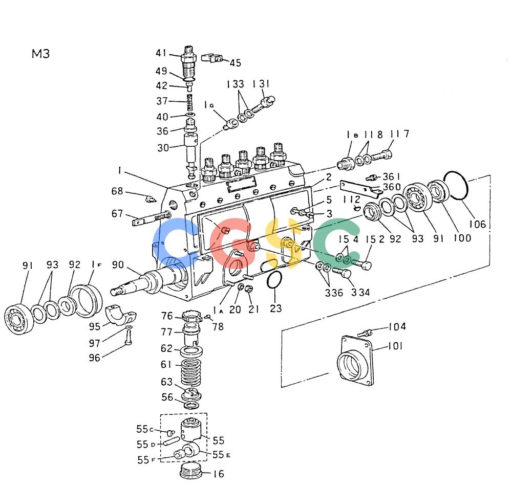 神钢零件查询(6D22-TC) - MITSUBISHI DIESEL ENGINE - K909A, K912A, K916, & K935 (1/76-12/06) (03-003) - INJECTION PUMP (INNER PARTS) Kobelco