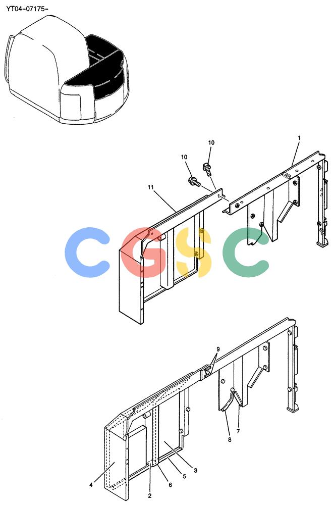 纽荷兰零件查询(E70SR) - MIDI CRAWLER EXCAVATOR ASN YT04-07175 (01-044) - GUARD ASSY New Holland Constructuion