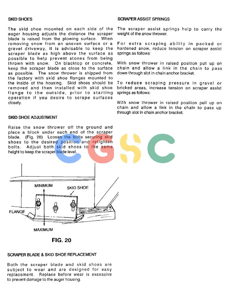 凯斯零件查询(56FTS) - CASE SNOW THROWER (1/86-12/92) (20) - OPERATING INSTRUCTIONS, CONTINUED Case Agriculture