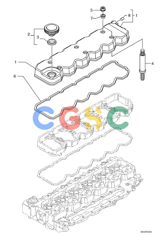 纽荷兰零件查询(D150B) - CRAWLER DOZER TIER 3 (HYDRO) (10/07-) (02-25) - CYLINDER HEAD - COVERS New Holland Constructuion