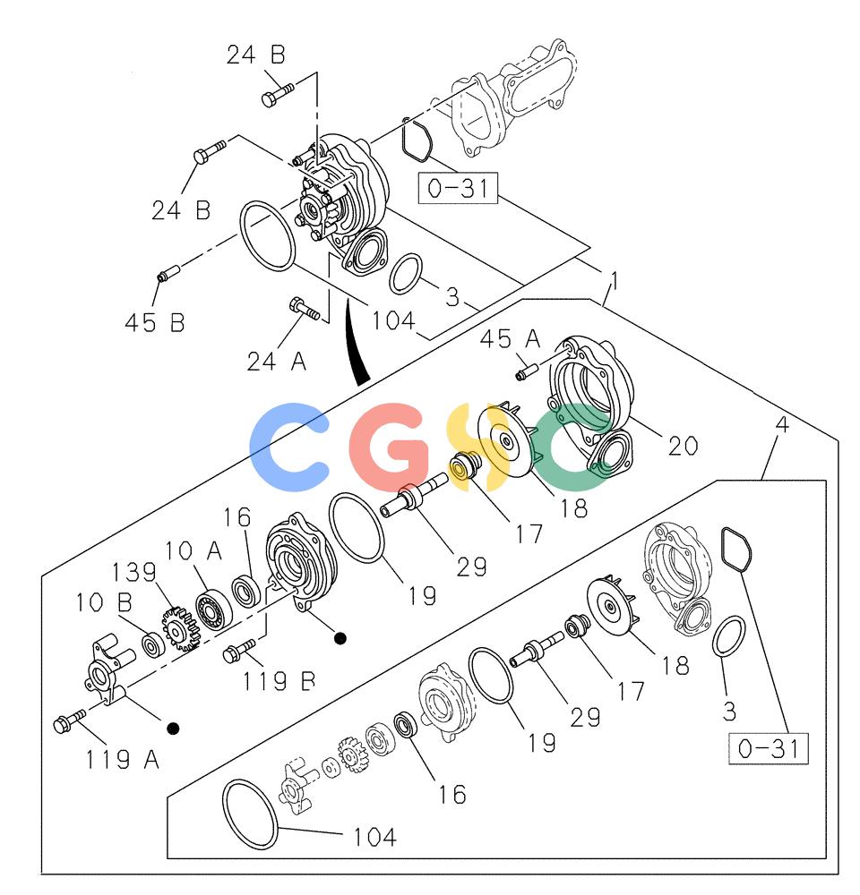 纽荷兰零件查询(E805) - CRAWLER EXCAVATOR TIER 3 (7/06-) (02-030-01[01]) - WATER PUMP SYSTEM New Holland Constructuion