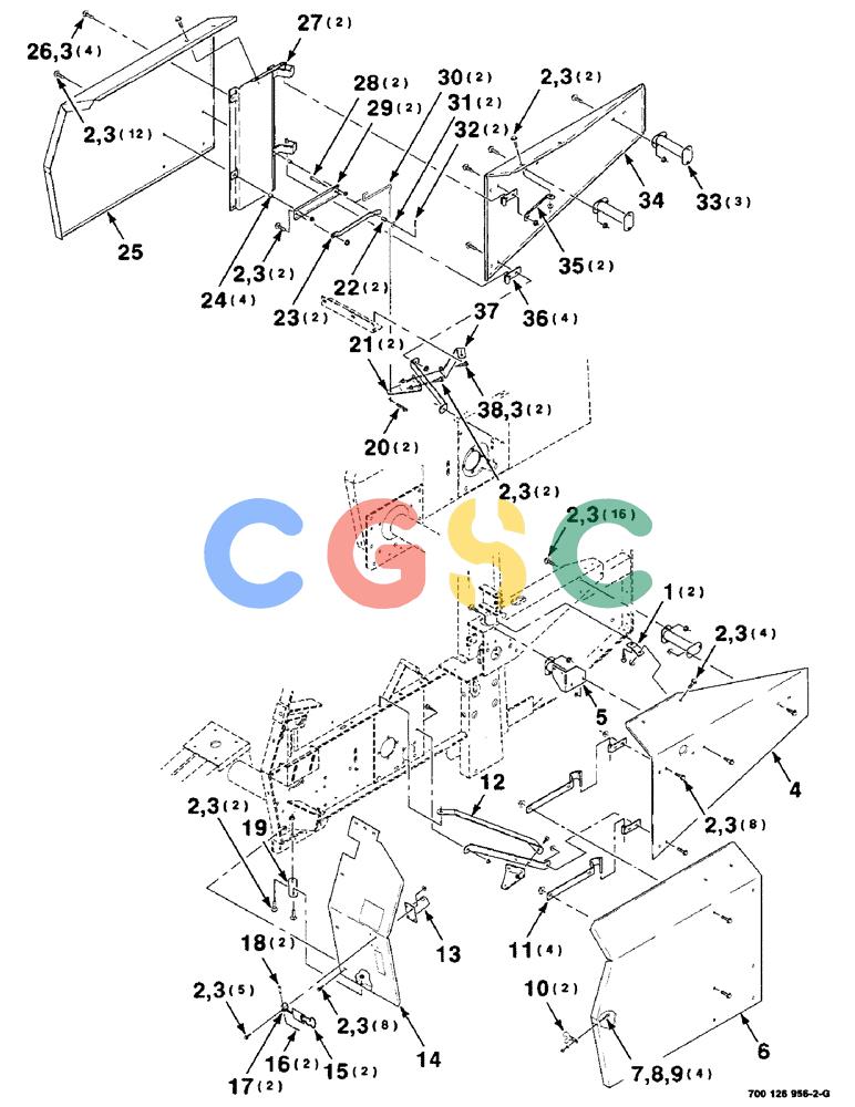 凯斯零件查询(8465T) - CASE IH ROUND BALER W/TRACTOR HYDRAULICS (1/91-12/97) (7-14) - SHIELDS ASSEMBLY, SIDE Case Agriculture
