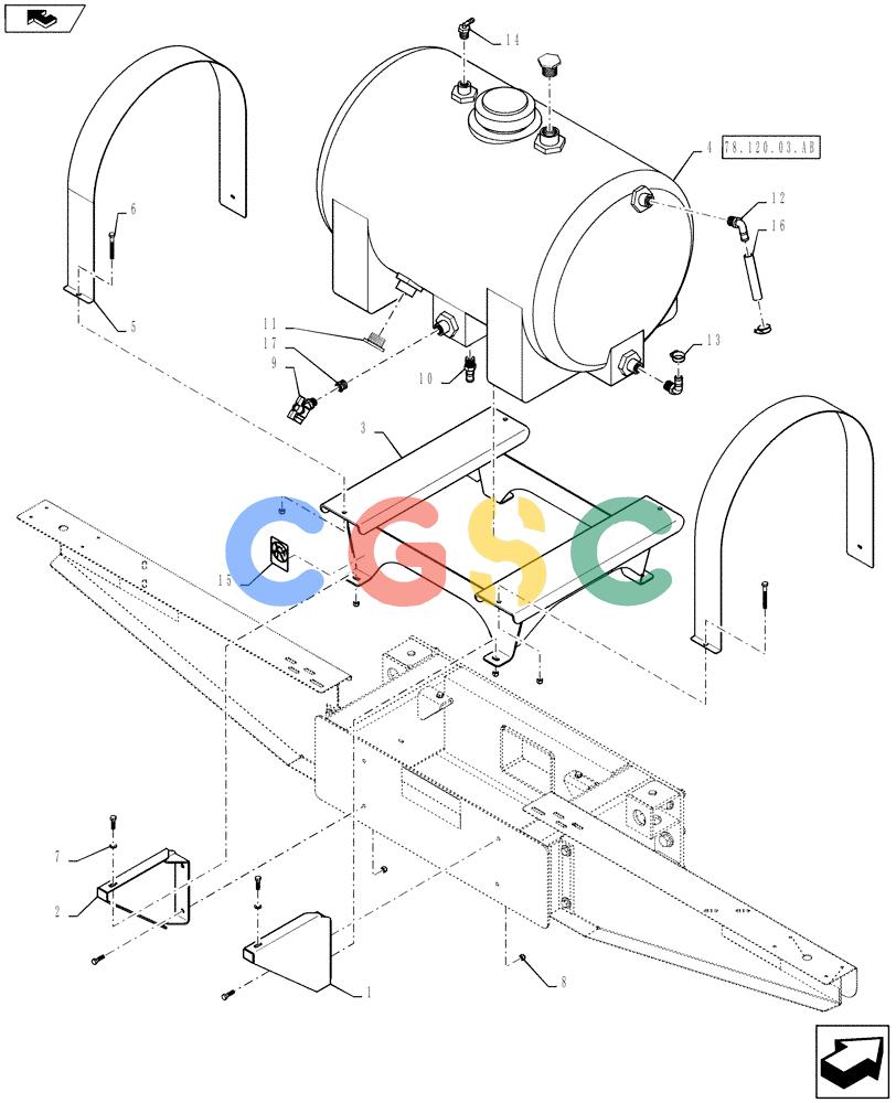 凯斯零件查询(810) - FLEX-AIR APPLICATOR - 2012 (2/12-) (78.120.03.AA) - PRESSURE WASHER WATER TANK MOUNTING Case Agriculture