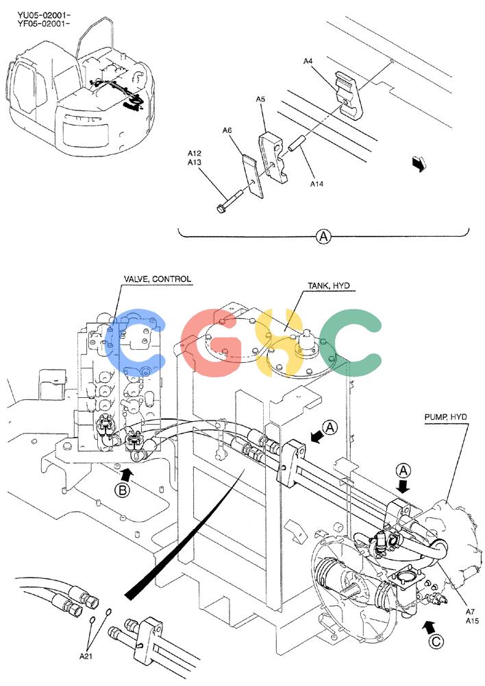 纽荷兰零件查询(E235BSRNLC) - CRAWLER EXCAVATOR ASN YU05-02001 (01-019[01]) - HYD LINES, PUMP (SUCTION, DELIVERY) New Holland Constructuion