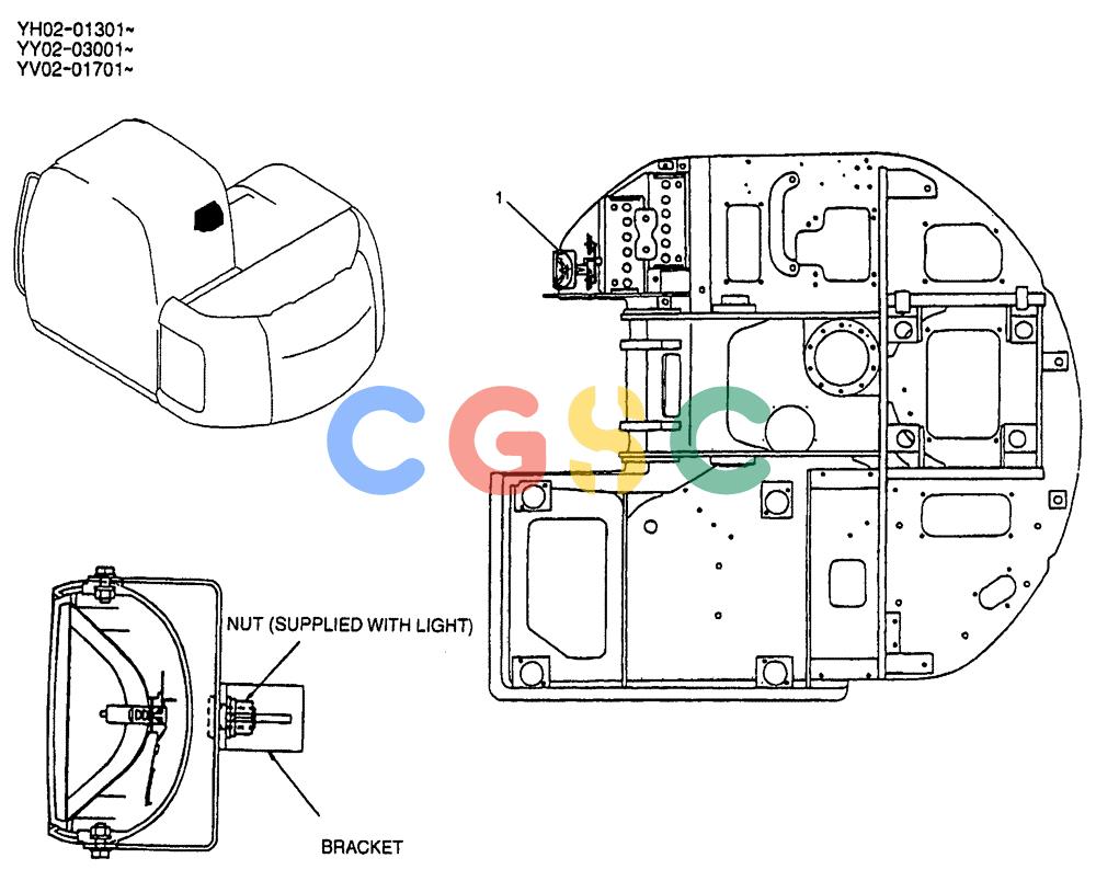 神钢零件查询(ED150) - BLADE RUNNER EXCAVATOR/DOZER BTW YL04-00501 - YL04-00554 (4/03-10/03) (01-060) - LIGHT INSTAL Kobelco