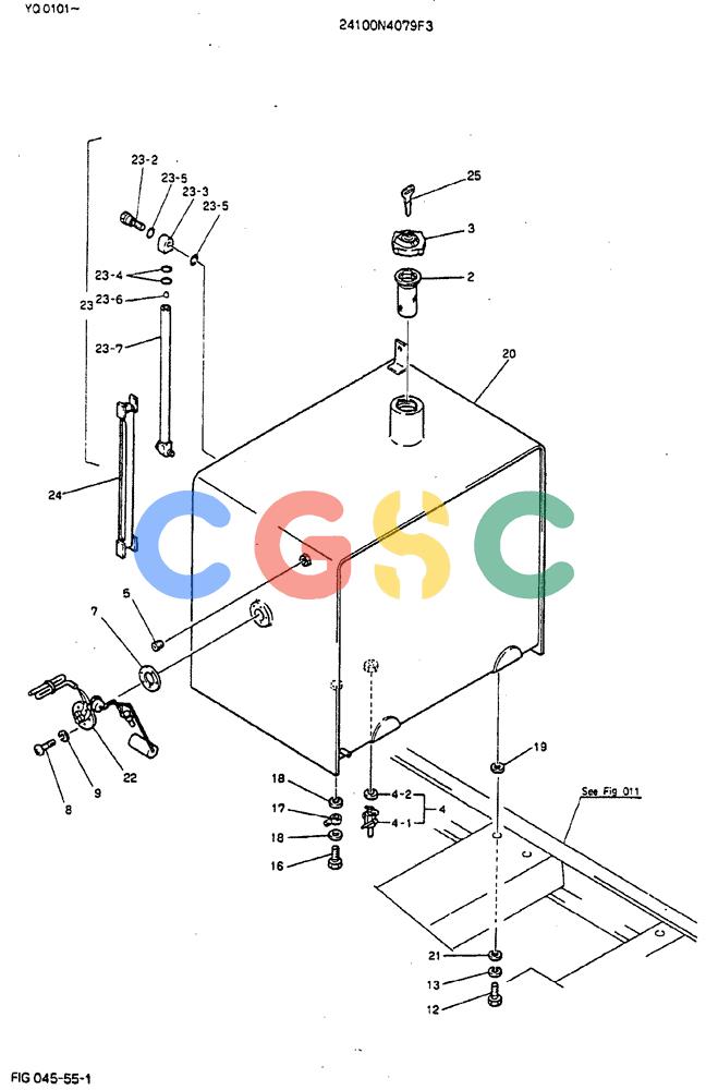 神钢零件查询(MD200BLC) - EXCAVATOR BTW YQ0101 - YQ0564 (1/80-12/06) (01-007) - TANK ASSY, FUEL Kobelco