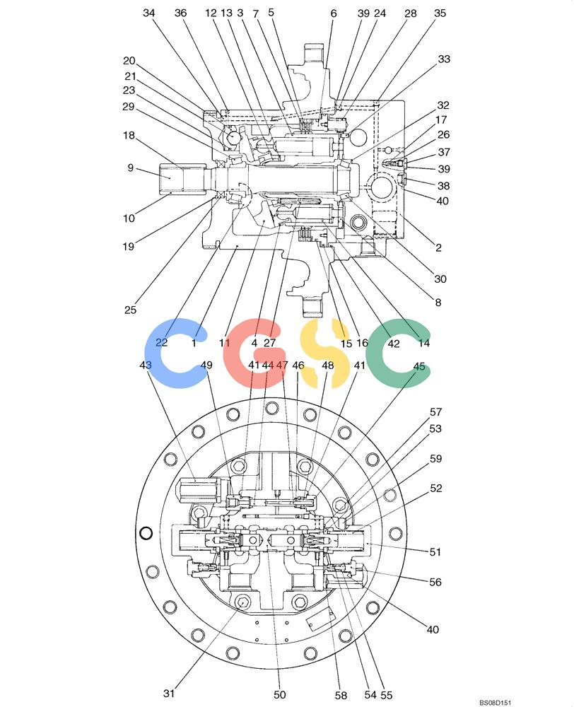 神钢零件查询(ED160 BLADE) - HYDRAULIC EXCAVATOR - ASN LH02-01501 (9/12-12/13) (35.353.AD[03]) - TRAVEL MOTOR & REDUCTION GEAR Kobelco