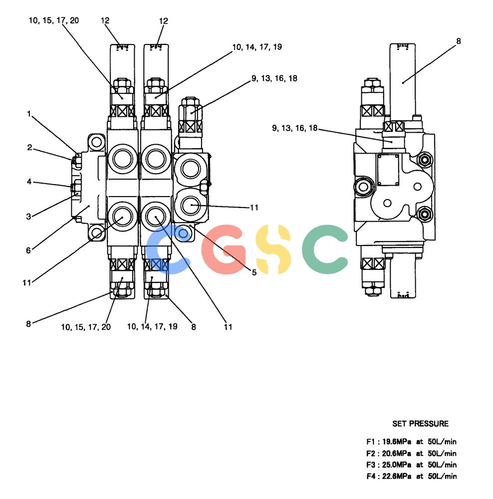 纽荷兰零件查询(E70) - MIDI CRAWLER EXCAVATOR (NA) (1/06-) (167) - VALVE ASSEMBLY, CONTROL (DOZER) New Holland Constructuion