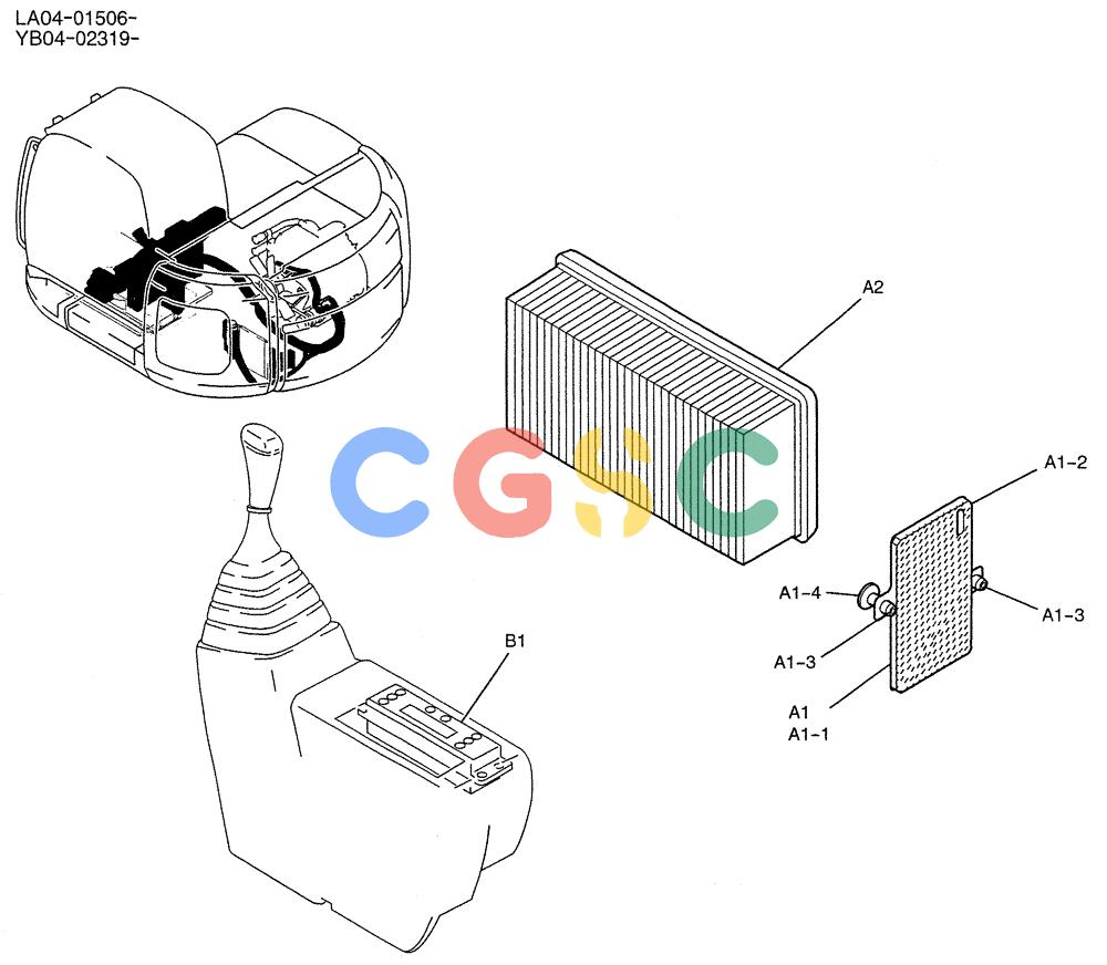 纽荷兰零件查询(E200SRLC) - CRAWLER EXCAVATOR BTW LA04-01506 - LA04-01625 (01-057) - FILTER ASSY, AIR New Holland Constructuion
