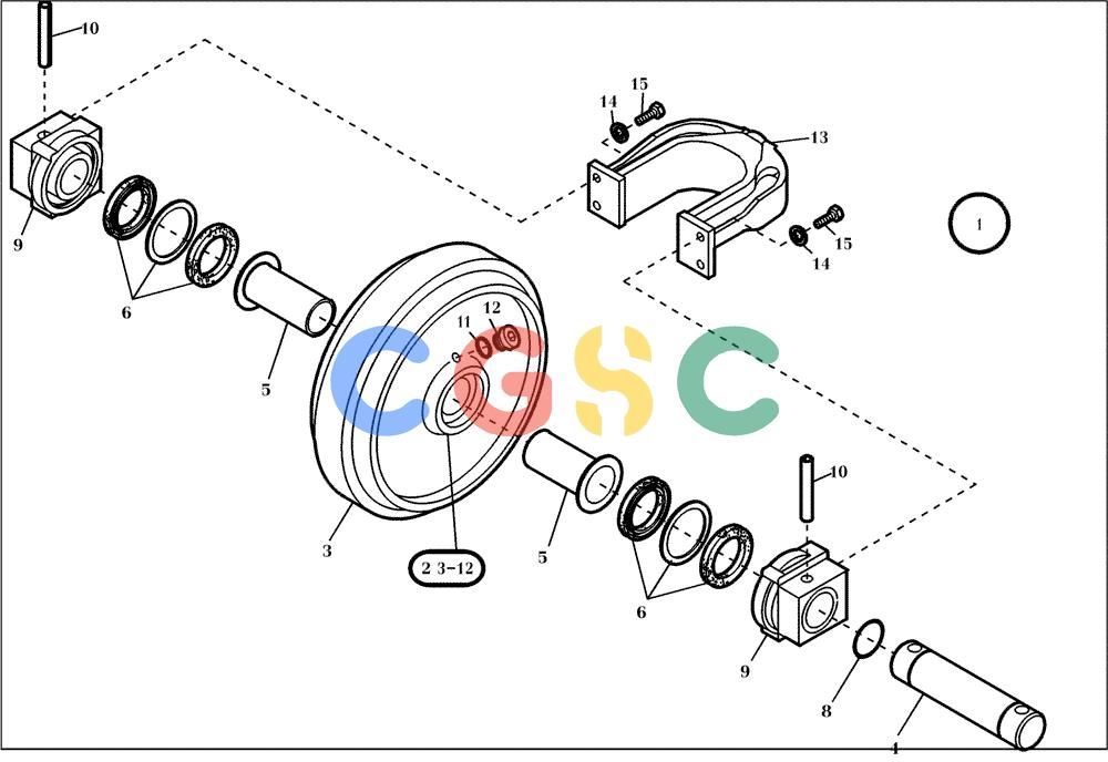 纽荷兰零件查询(EC270) - CRAWLER EXCAVATOR (7/00-) (06.162[001]) - GUIDE WHEEL (S/N 727002-UP) New Holland Constructuion