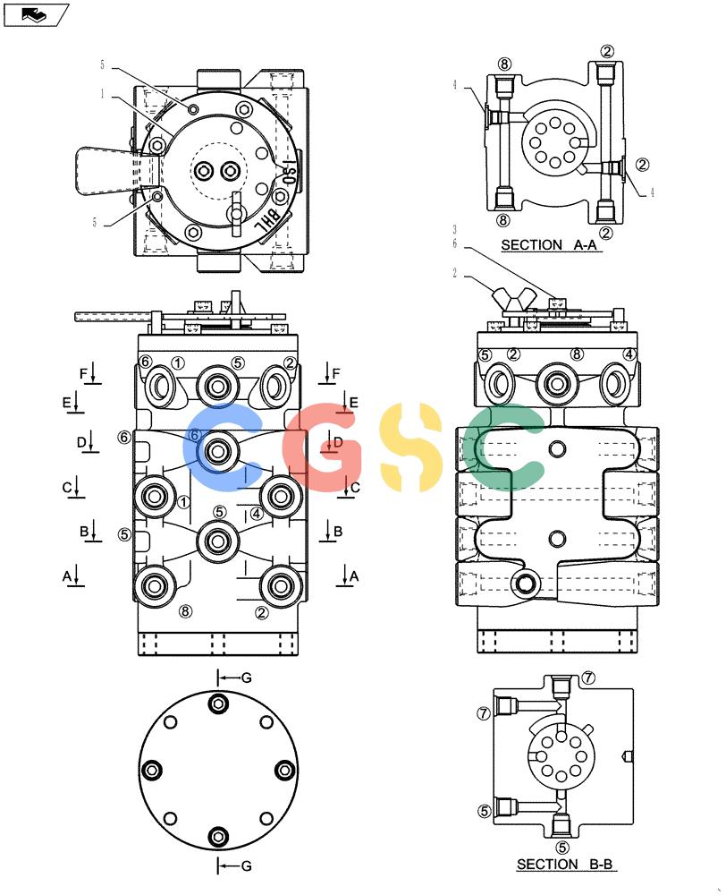 纽荷兰零件查询(E135BSRLC) - CRAWLER EXCAVATOR ASN YH06-08001 (01-039[04]) - CONTROL LINES, MULTI New Holland Constructuion
