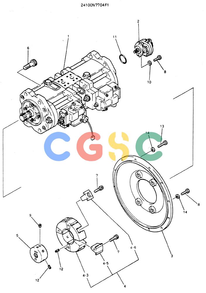 神钢零件查询(MD200C) - EXCAVATOR BTW YQU0701 - YQU2000 (1/80-12/06) (05-004) - PUMP ASSY. CONNECT Kobelco