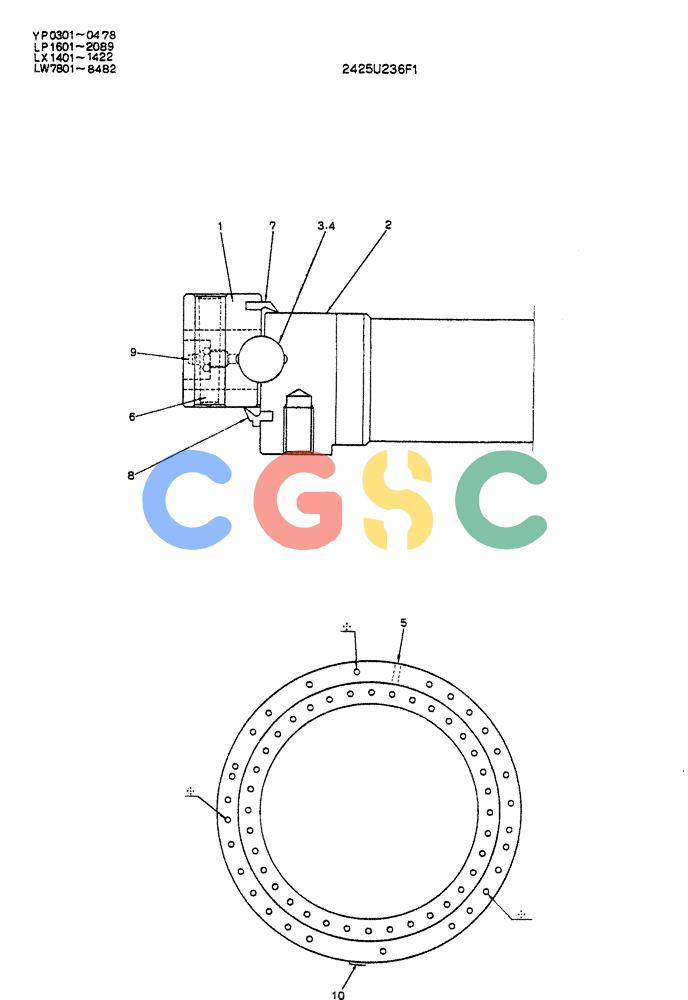 神钢零件查询(K905ALC) - EXCAVATOR ASN YP0301 (1/86-12/03) (06-007) - BEARING ASSY Kobelco