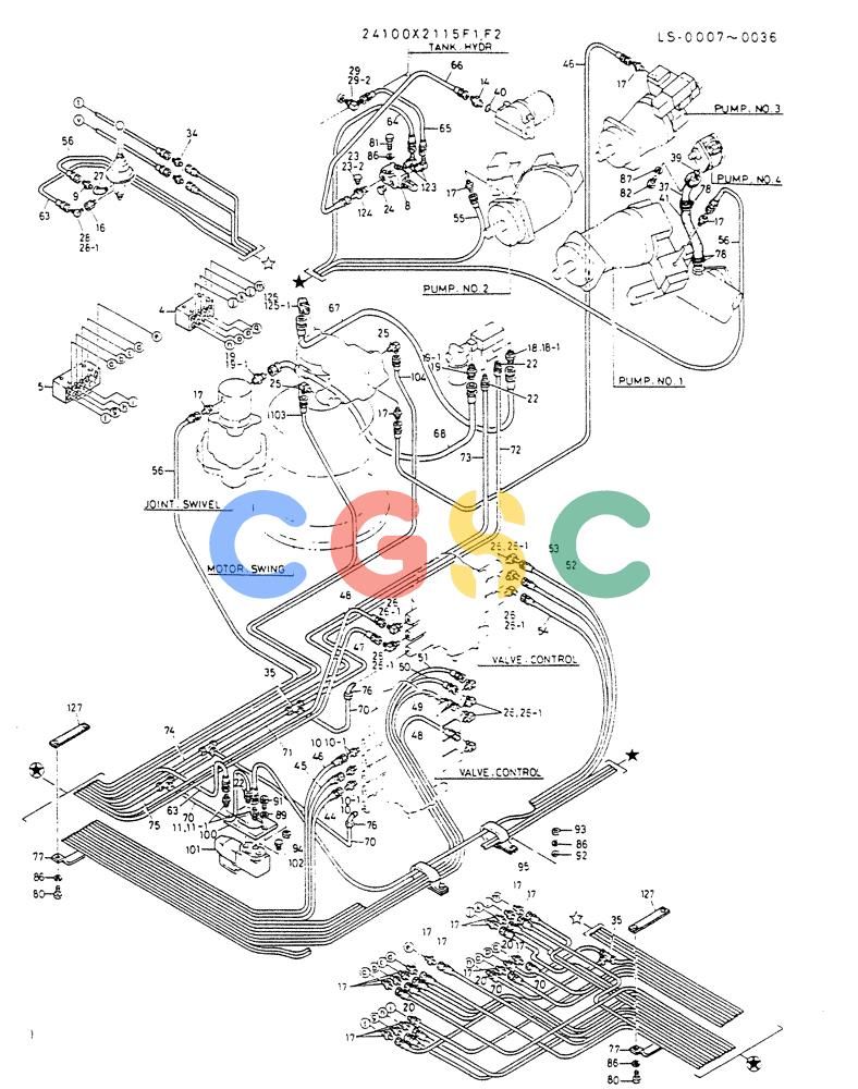 神钢零件查询(K916LC) - EXCAVATOR ASN YS0119 (1/87-12/03) (03-009[02]) - REMOTE CONTROL ASSY (WRIST CONTROL TYPE)(P/N 24100X2115F1,F2) Kobelco