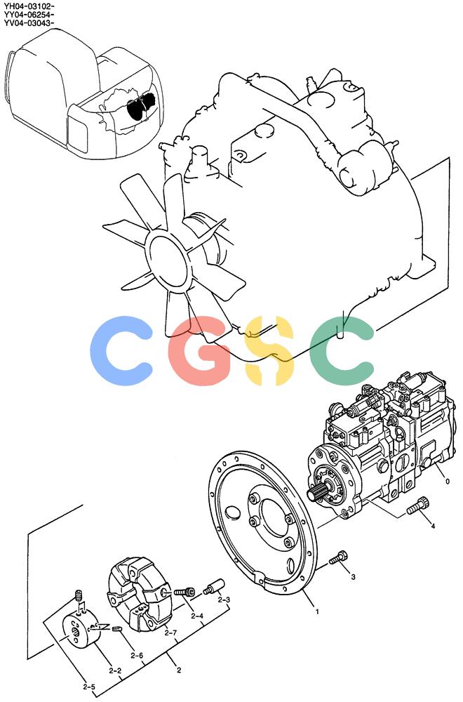 纽荷兰零件查询(E135SR) - CRAWLER EXCAVATOR ASN YY04-06254 (01-017) - POWER TAKE-OFF ASSY New Holland Constructuion