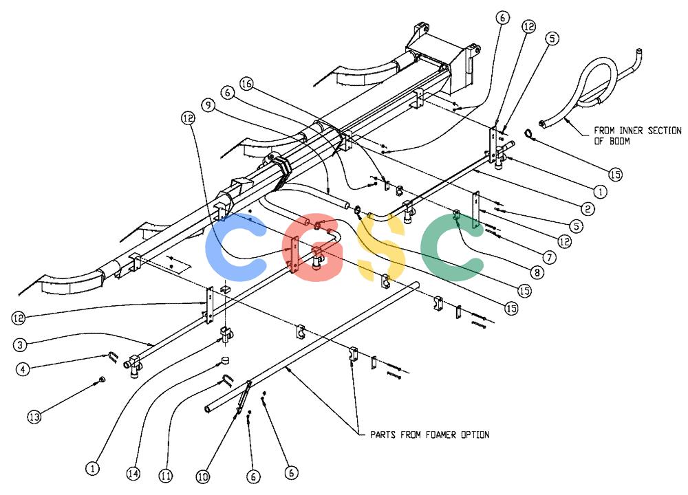 凯斯零件查询(438) - FLEX-AIR APPLICATOR - 2003 (3/03-10/03) (11-001) - BOOM PLUMBING, 2.5”, RH, OUTER, 60’ Case Agriculture