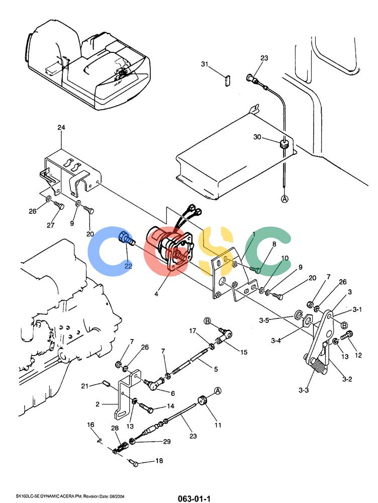 神钢零件查询(SK160LC-6E) - DYNAMIC ACERA EXCAVATOR 08/2004 ASN YM03U0523 (8/04-12/07) (01-012) - ENGINE CONTROL ASSEMBLY Kobelco