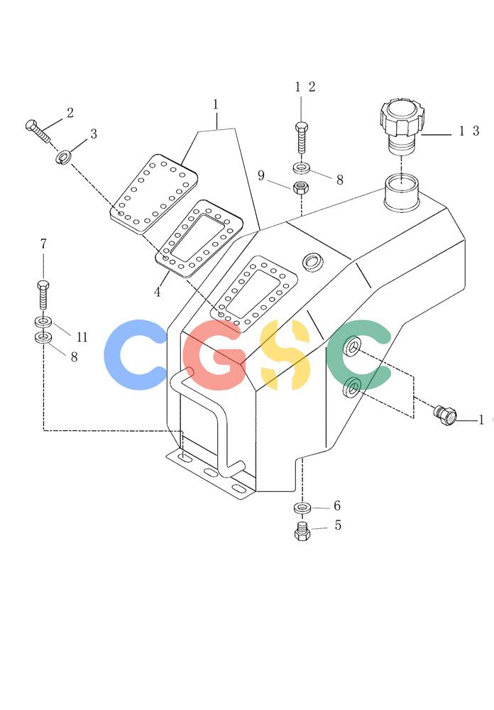 纽荷兰零件查询(AD250 (3.5 VERSION)) - ARTICULATED DUMP TRUCK (7/01-) (5.800[08]) - DUMPING SYSTEM - OIL TANK New Holland Constructuion