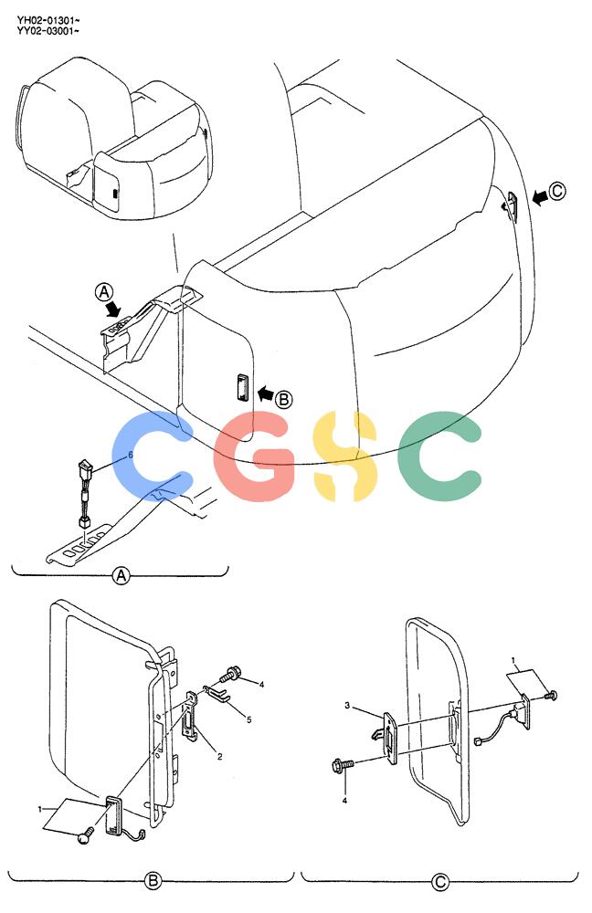 神钢零件查询(ED150) - BLADE RUNNER EXCAVATOR/DOZER BTW YL04-00501 - YL04-00554 (4/03-10/03) (01-061) - LAMP INSTAL Kobelco
