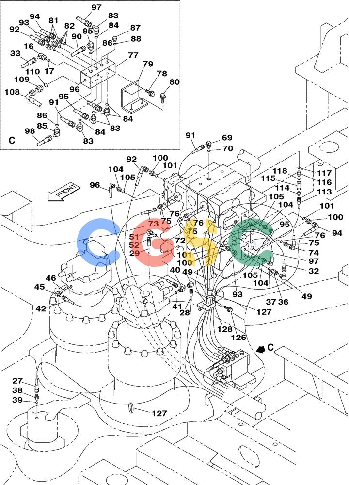 纽荷兰零件查询(E805) - CRAWLER EXCAVATOR (1/05-) (08-027-00[01]) - HYDRAULIC CIRCUIT - PILOT New Holland Constructuion