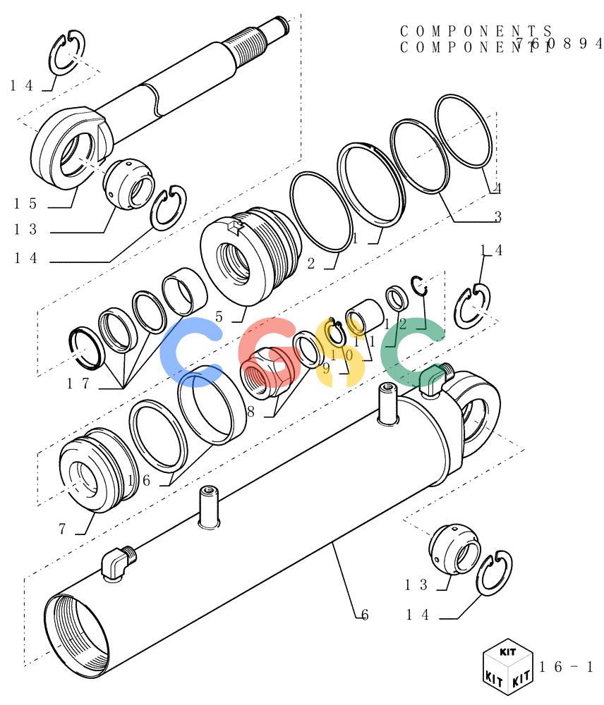 纽荷兰零件查询(D150) - CRAWLER DOZER (1/05-) (9.440[12]) - ANGLE CYLINDERS - OPTIONAL CODE 784181051 - VERSION (03) New Holland Constructuion