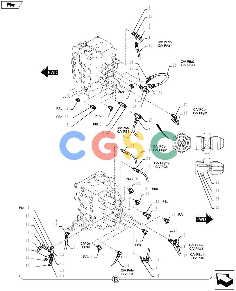 纽荷兰零件查询(E135BSRLC) - CRAWLER EXCAVATOR ASN YH06-08001 (01-026[02]) - CONTROL LINES, MAIN New Holland Constructuion