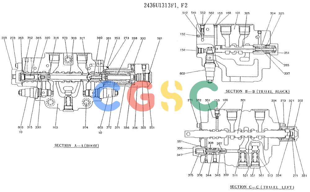 神钢零件查询(K909LC) - MARK II EXCAVATOR BTW LL1207 - LL1487 (1/87-12/03) (11-016[02]) - VALVE ASSY, CONTROL Kobelco