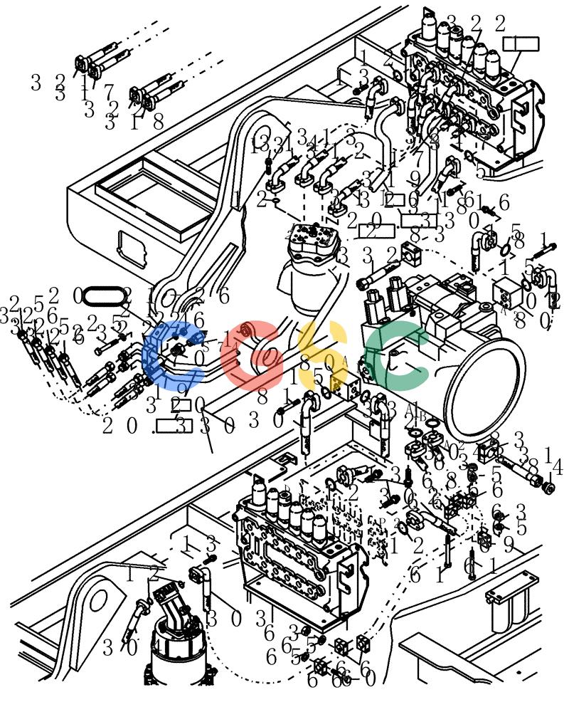 纽荷兰零件查询(EC240) - CRAWLER EXCAVATOR (5/00-) (20.310[001]) - HYDRAULIC SYSTEM HIGH PRESSURE (S/N 724002-UP) New Holland Constructuion