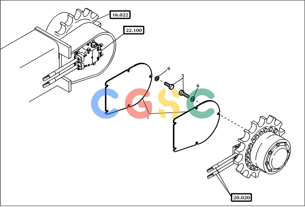 纽荷兰零件查询(EC240) - CRAWLER EXCAVATOR (5/00-) (36.540[001]) - COVER TRAVEL GEAR (S/N 724002-UP) New Holland Constructuion