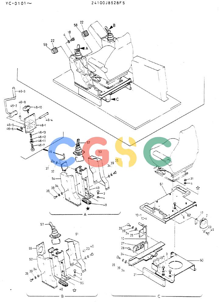 神钢零件查询(MD300LC) - EXCAVATOR BTW YC0101 - YC0300 (1/80-12/06) (03-001) - CONTROL ASSY, WRIST Kobelco