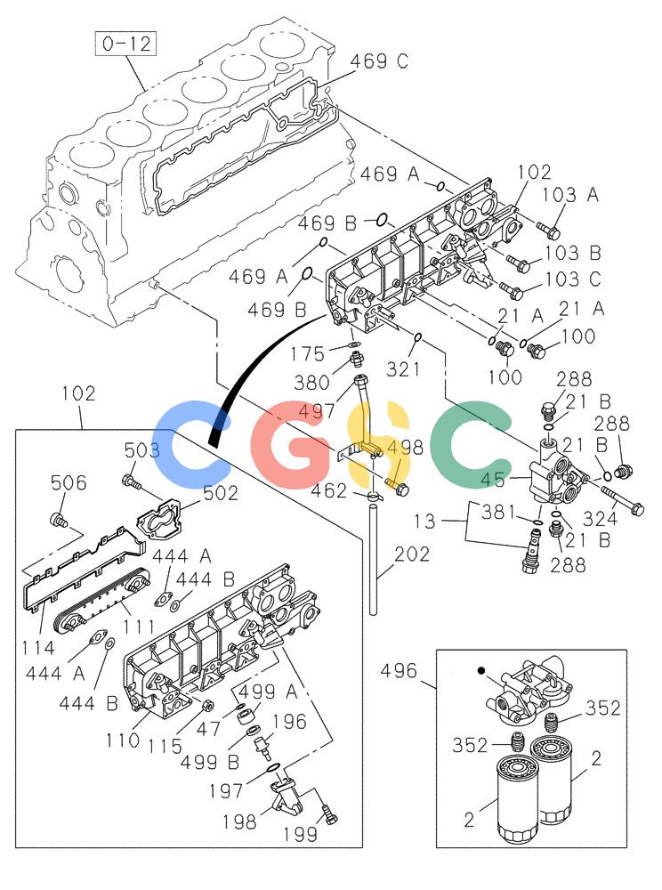 纽荷兰零件查询(E805) - CRAWLER EXCAVATOR TIER 3 (7/06-) (02-050-01[01]) - OIL COOLER - ENGINE New Holland Constructuion