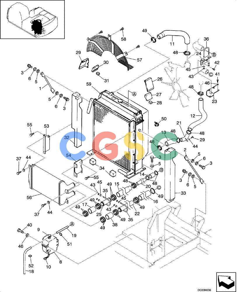 纽荷兰零件查询(EH160) - CRAWLER EXCAVATOR (9/03-) (02 -07[00]) - RADIATOR MOUNTING New Holland Constructuion