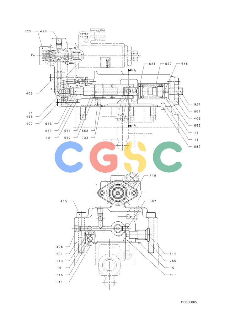 纽荷兰零件查询(EH160) - CRAWLER EXCAVATOR (9/03-) (08 -54[00]) - REGULATOR, PUMP ( YM10V01001F2 ) New Holland Constructuion