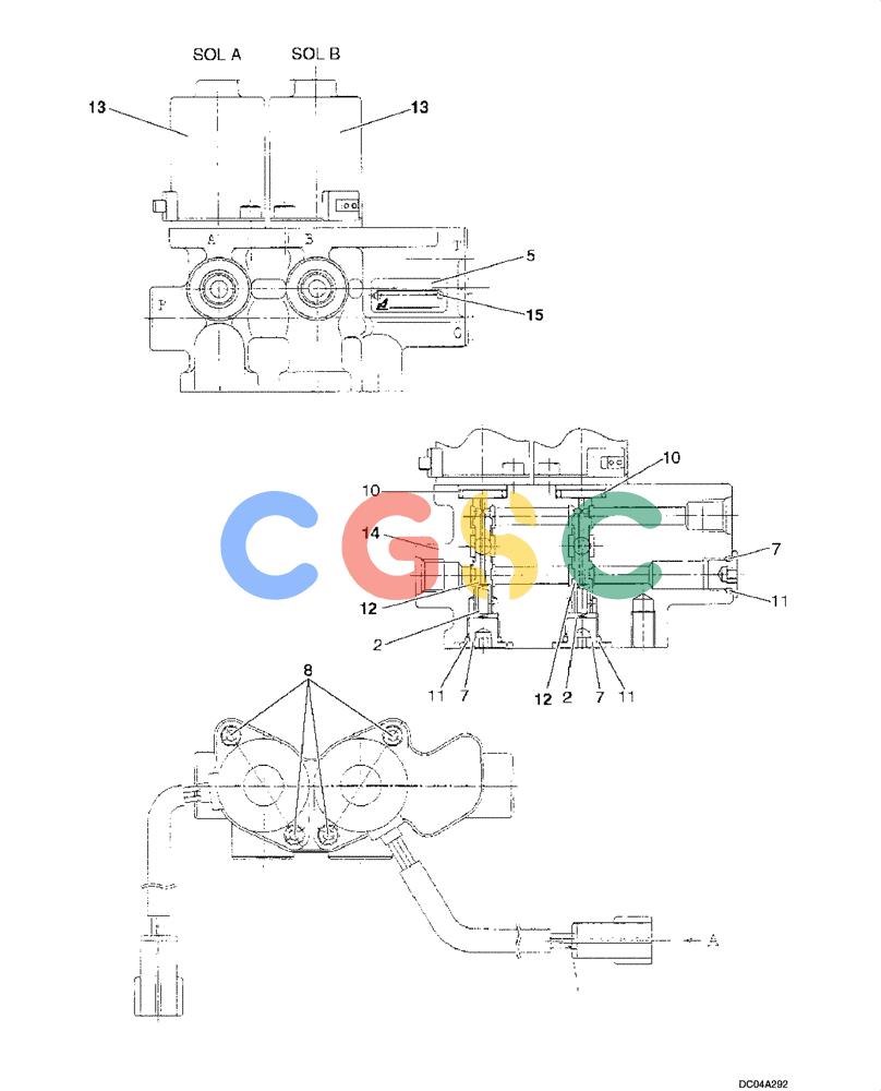 纽荷兰零件查询(EH160) - CRAWLER EXCAVATOR (9/03-) (08 -69[00]) - VALVE ASSY - SOLENOID (LC35V00004F2) New Holland Constructuion