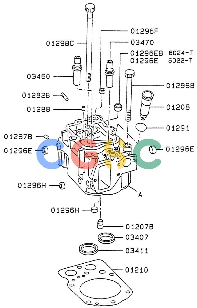 神钢零件查询(6D22-TC) - MITSUBISHI DIESL ENGINE - SK EXCAVATORS (1/06-12/06) (01-007) - CYLINDER HEAD Kobelco