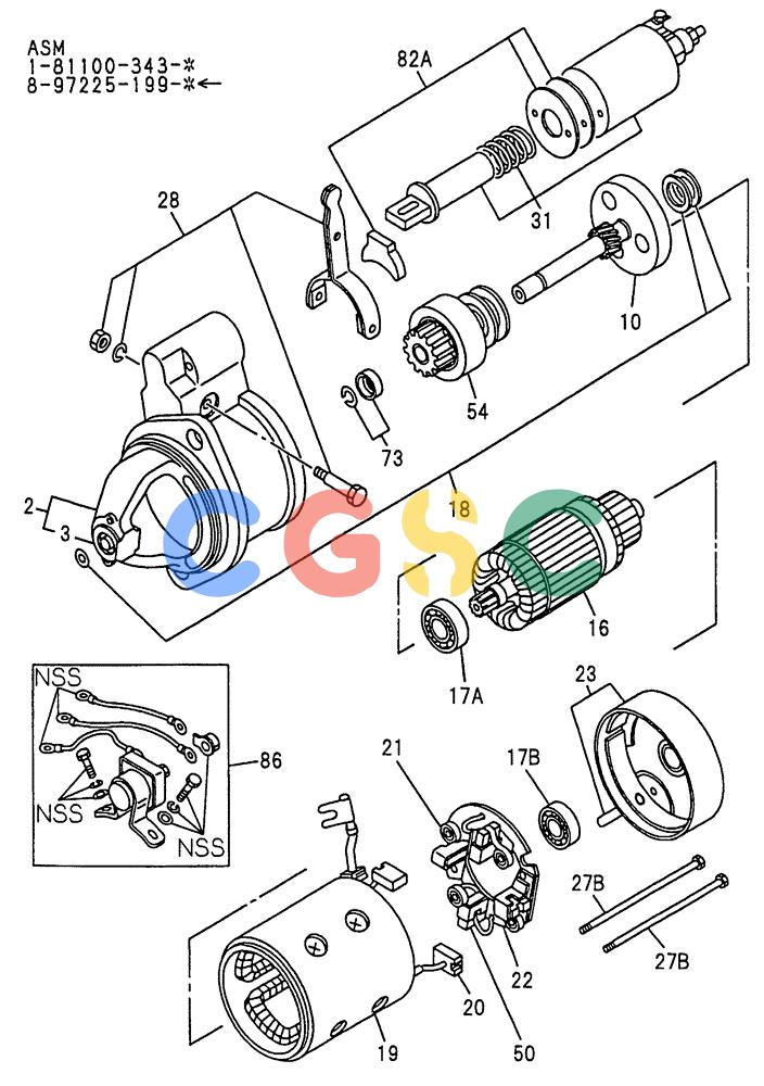 纽荷兰零件查询(E135SR) - CRAWLER EXCAVATOR ASN YY04-06254 (08-026[01]) - STARTER New Holland Constructuion