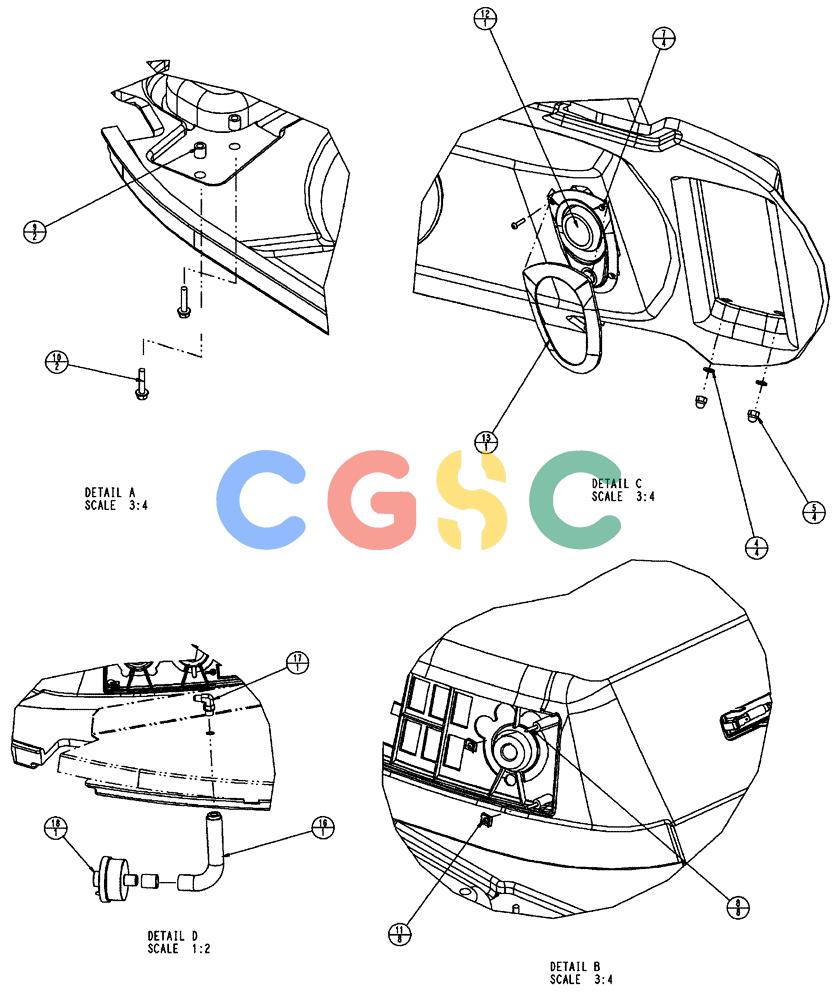 凯斯零件查询(FLX3510) - FLOATER (8/04-8/06) (01-010[02]) - CONSOLE ASSEMBLY, OVERHEAD Case Agriculture