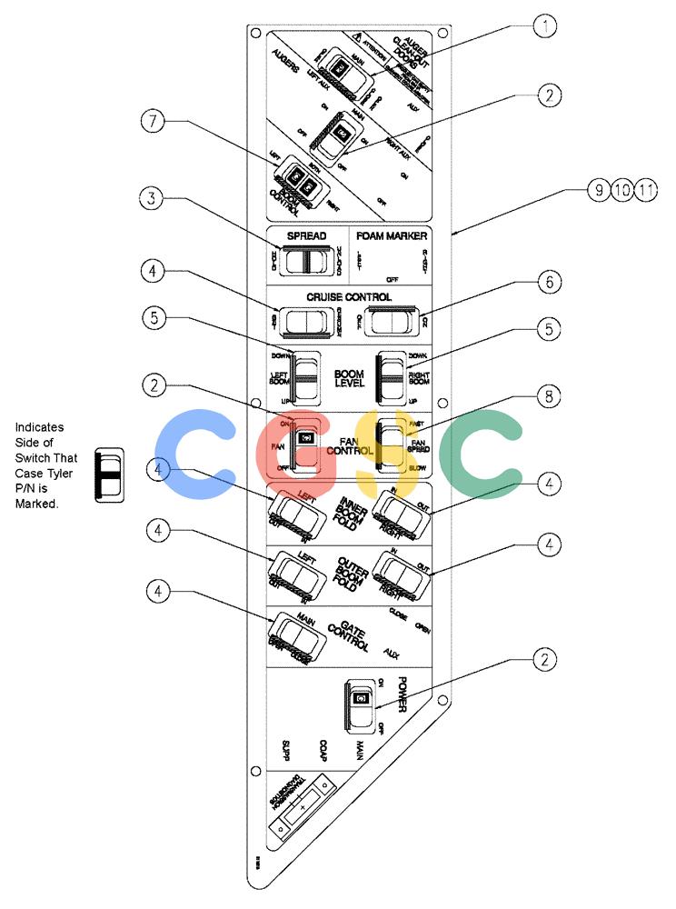 凯斯零件查询(438) - FLEX-AIR APPLICATOR - 2003 (3/03-10/03) (01-007) - SWITCH PANEL GROUP Case Agriculture