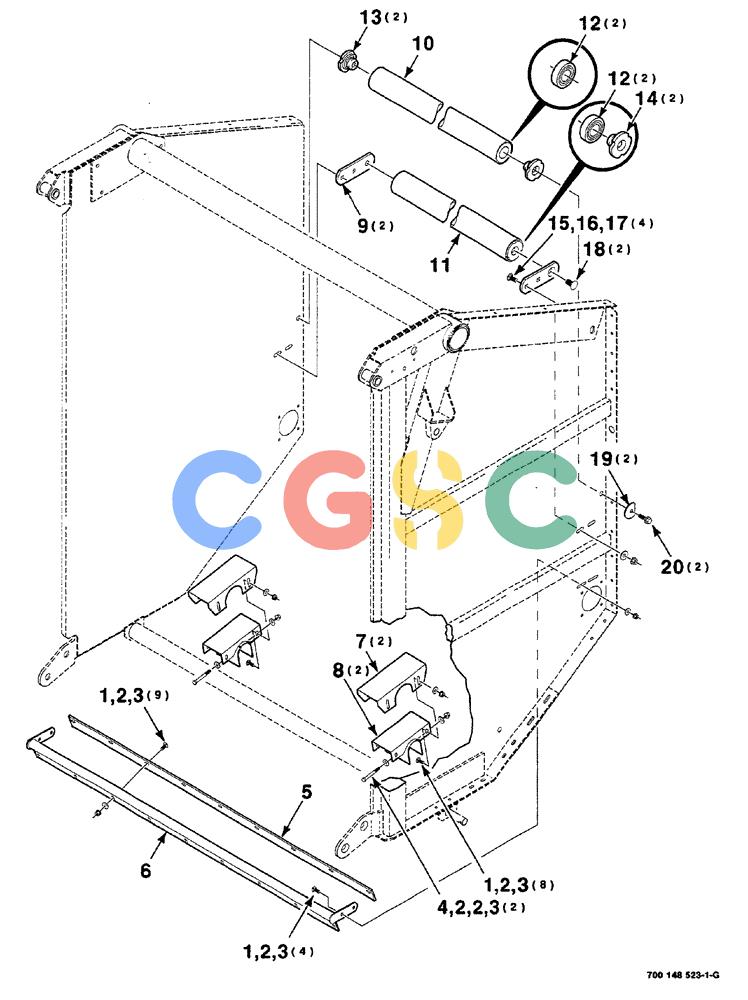 凯斯零件查询(RS561A) - CASE IH ROUND BALER (1/99-12/00) (6-006) - TAILGATE SUPPORT ASSEMBLIES, MESH WRAP ONLY Case Agriculture